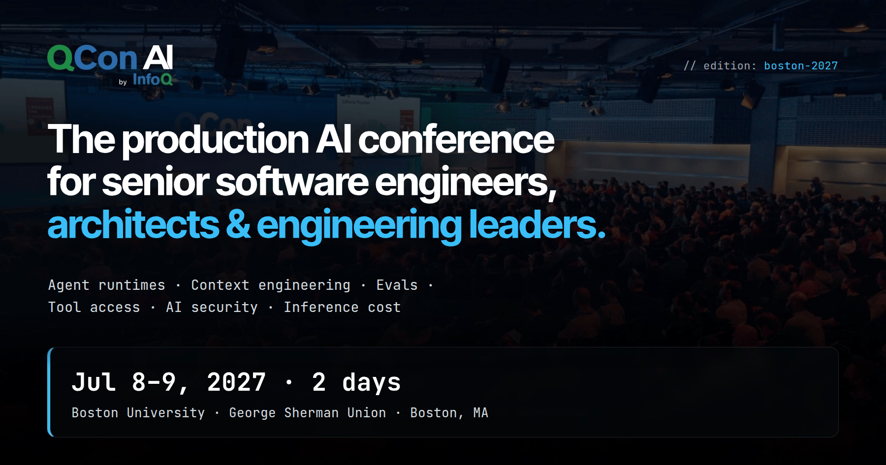 QCon AI Boston | Volunteering at QCon AI Boston